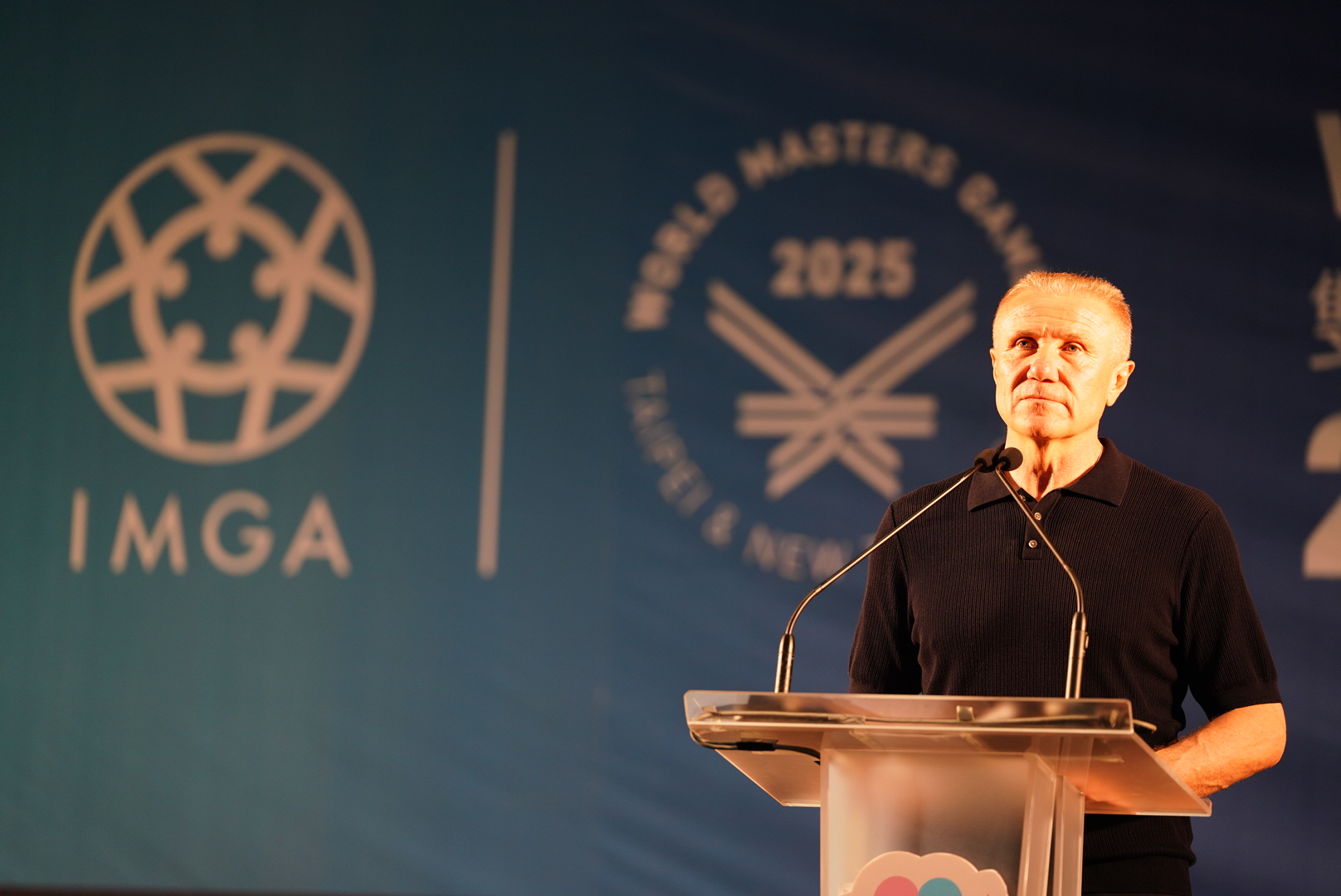 IMGA國際壯年運動總會會長Sergii Bubka 致詞時表示,對於新北市的熱情款待,以及全力支持籌辦這場盛會,表達誠摯的感謝。